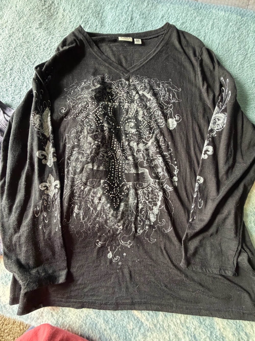 Bundle of 2 CATO /Rock&Republic Women’s Long Sleeve Ts Sizes 1XL and 18W/20W - Picture 6 of 9